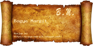 Bogye Margit névjegykártya